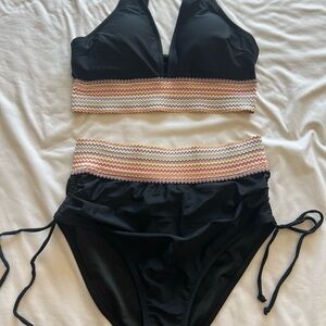 Stylish Black and Multicolor Women's Bikini Set